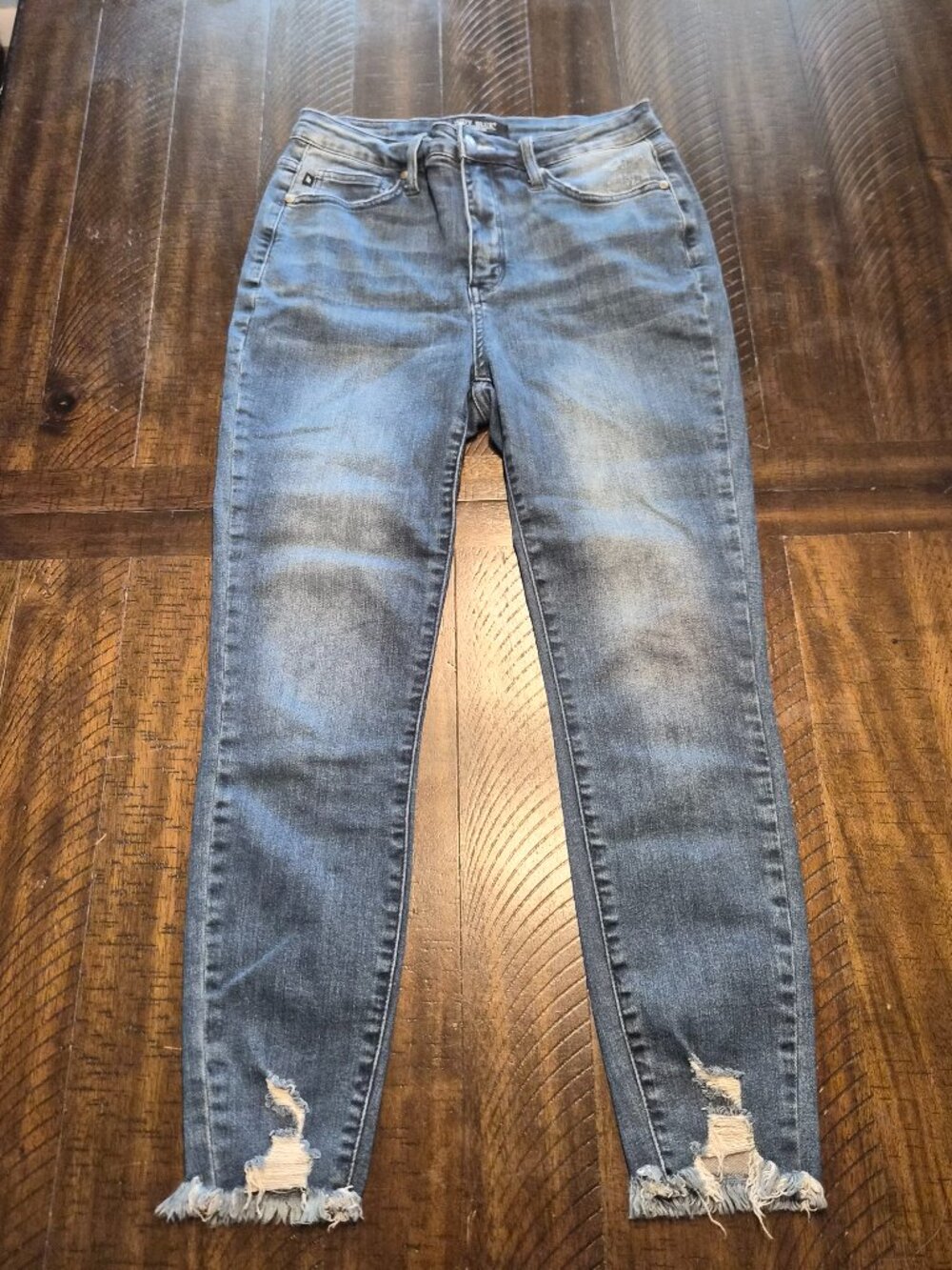 Judy Blue Light Blue Distressed Skinny Jeans